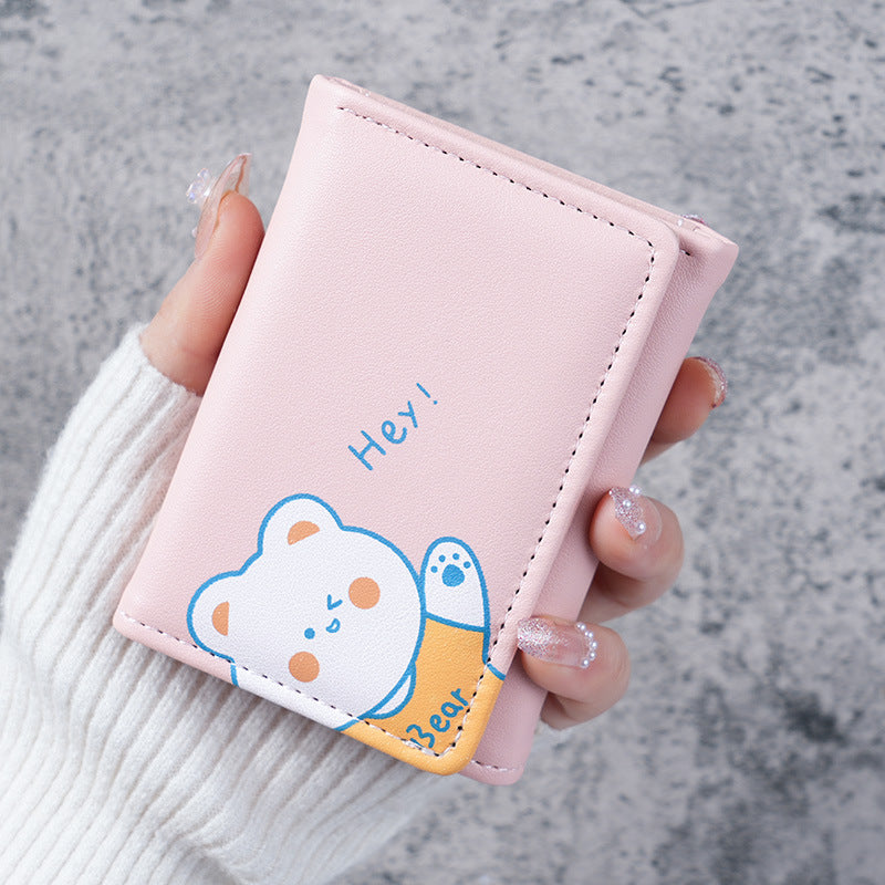 Women's Small Cute Three Short Folding Mini Ladies Wallets