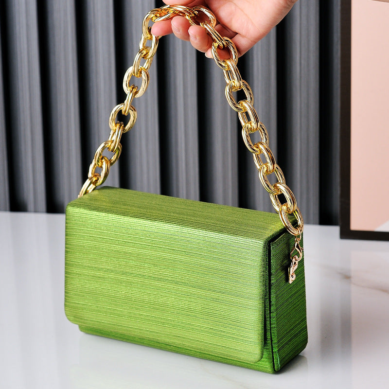 Women's Small Square Featured Chain High-grade Simple Evening Bags