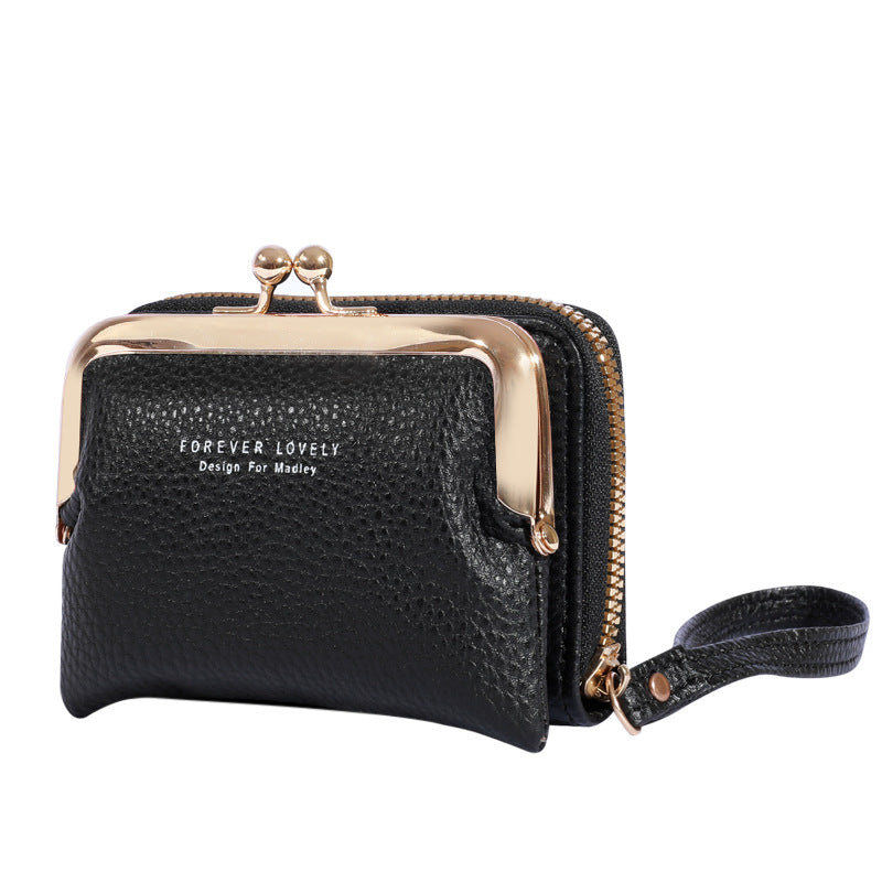 Women's Wrist Strap Short Korean Style Clip Coin Purses