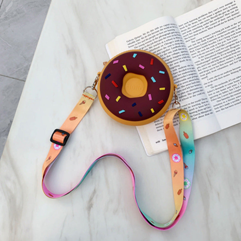 Children's Cute Small Donut Rainbow Silicone Coin Purses