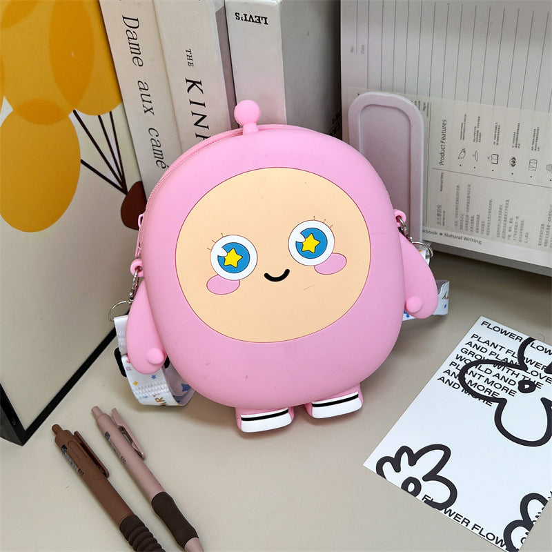 Poupée oeuf de dessin animé pour enfants, rangement mignon en Silicone, porte-monnaie pour enfants