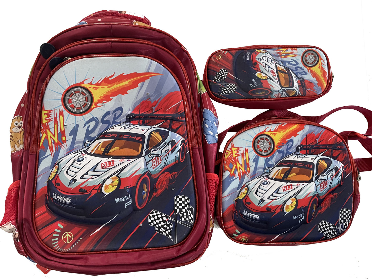 Children's With Light Cartoon Six-wheel Two-wheel Ladder Elementary School Students' Schoolbags