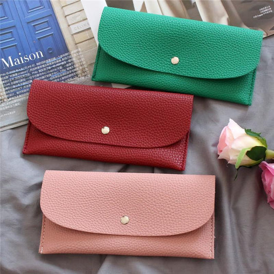 Fashion Lychee Pattern Simple Thin Long Ladies Wallets