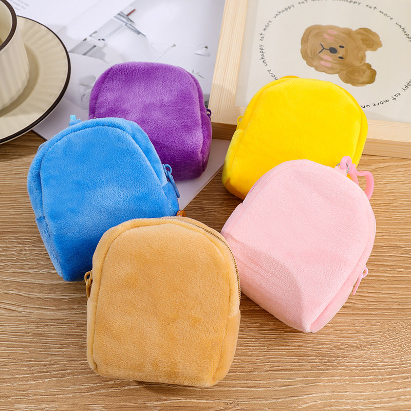 Candy Color Plush Small Solid Simple Coin Purses