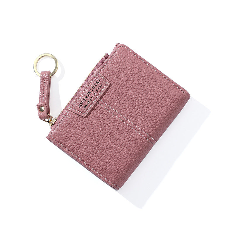 Women's Simple Fashion Short Zipper Two Fold Ladies Wallets