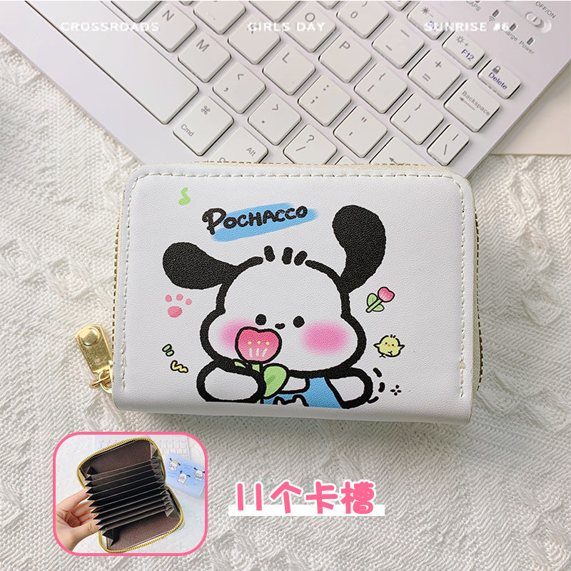 Female Cartoon Cute Heart Short Certificate Coin Purses