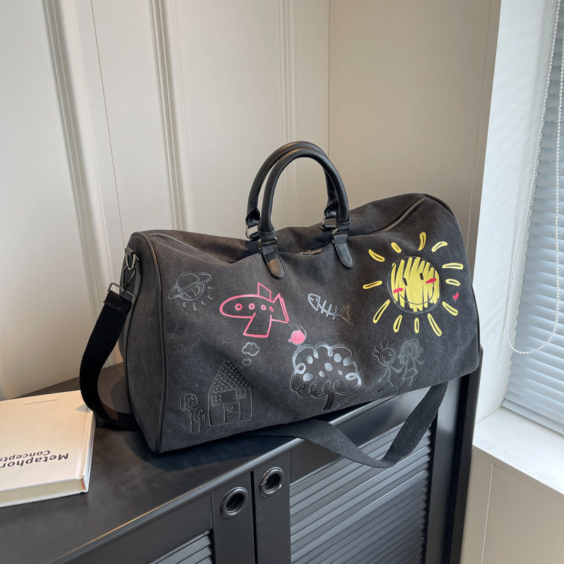 Grands sacs de voyage portables simples et rétro pour femmes