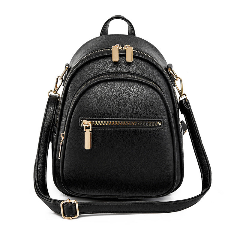 Women's Texture Soft Leather Trendy Fashion Western Backpacks