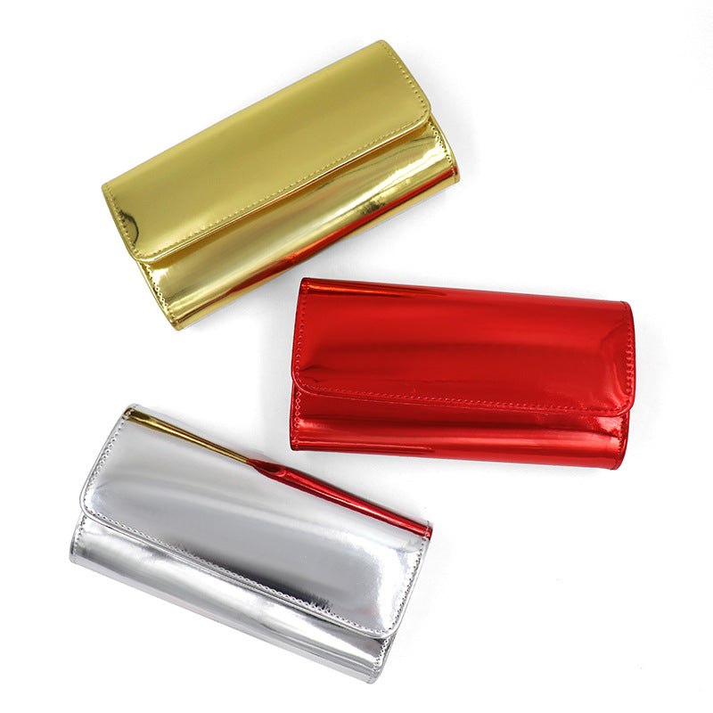 Women's Simple Light Luxury Clutch Cover Glossy Evening Bags