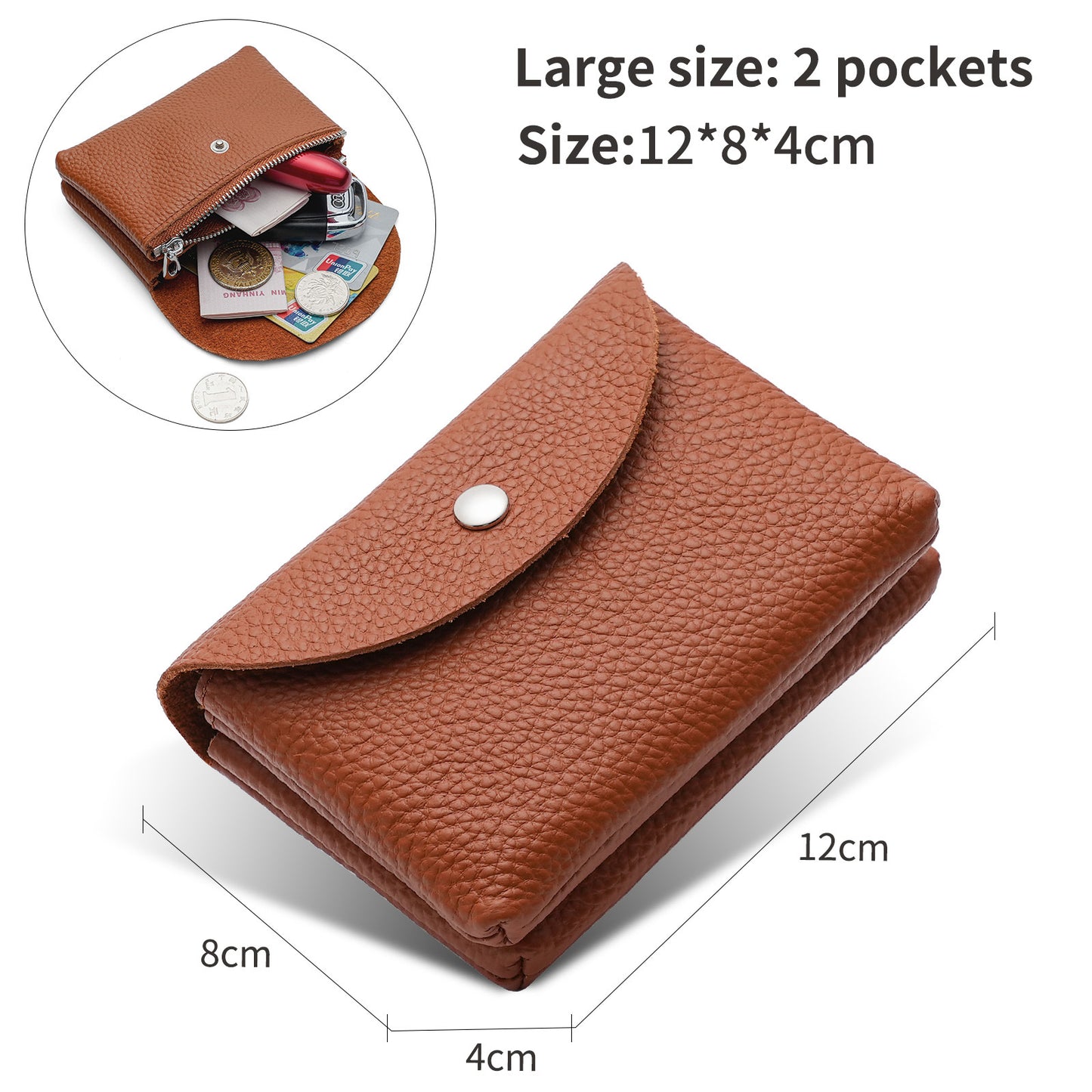 Women's Soft First Layer Cowhide Small Simple Coin Purses