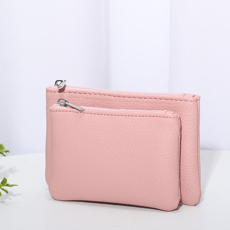 Women's Mini Compact Change Buggy Double Layer Coin Purses