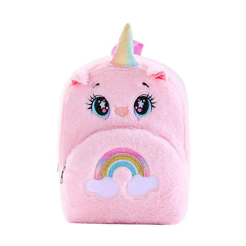 Children's Large Unicorn Colorful Plush Big Eyes Elementary School Students' Schoolbags