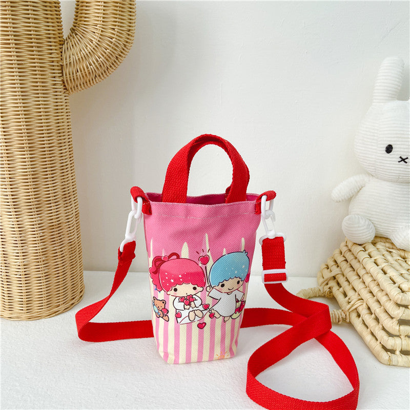 Children's Fashion Cute Water Cup Canvas Good-looking Children's Shoulder Bags