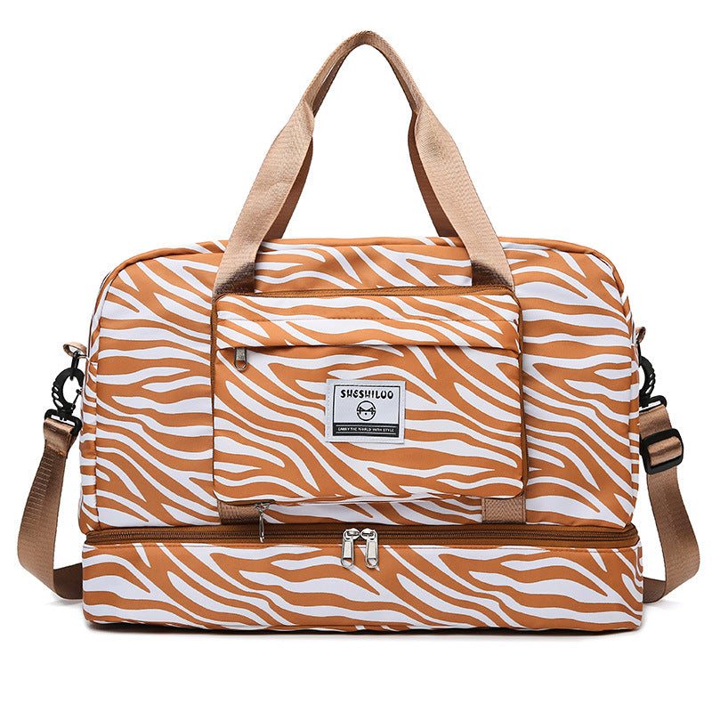 Zebra Pattern Short Business Trip Large Capacity Travel Bags