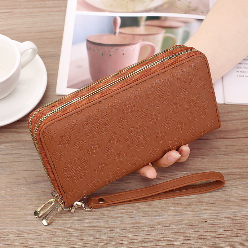 Women's Long Fashion Double Zipper Clutch Ladies Wallets