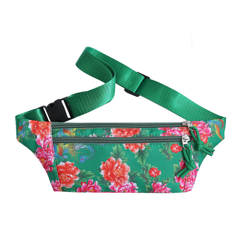 Women's Flower Cloth Leisure Mobile Close-fitting Working Waist Packs