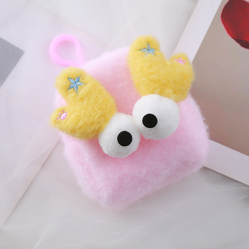 Fashion Big Stereo Eyes Small Plush Candy Color Coin Purses