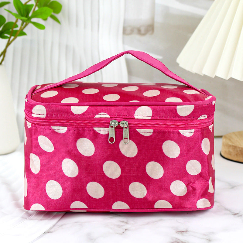 Women's Polka Dot With Mirror Printing Portable Cosmetic Bags