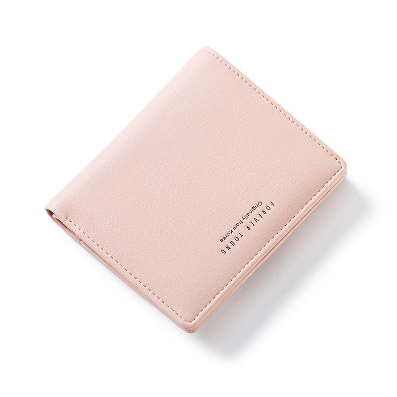 Women's Short Korean Two Fold Minimalist Multiple Ladies Wallets