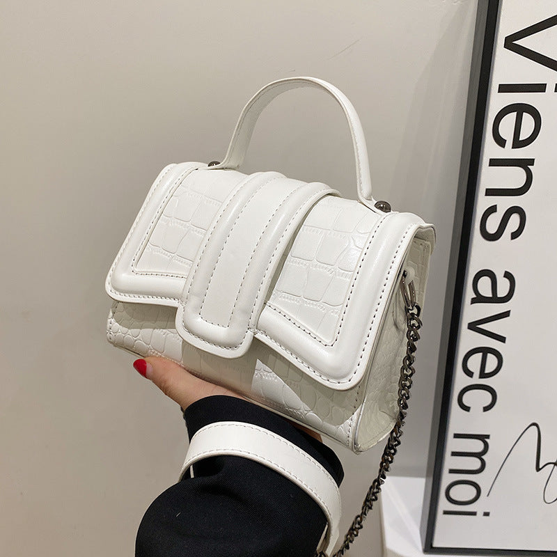 Sacs à bandoulière élégants texturés pour femmes, petits carrés tendance unis