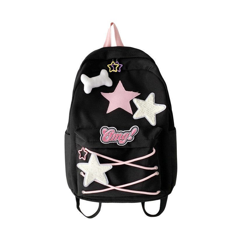 Cool Female Korean Large Capacity Cute Middle School Students' Schoolbags