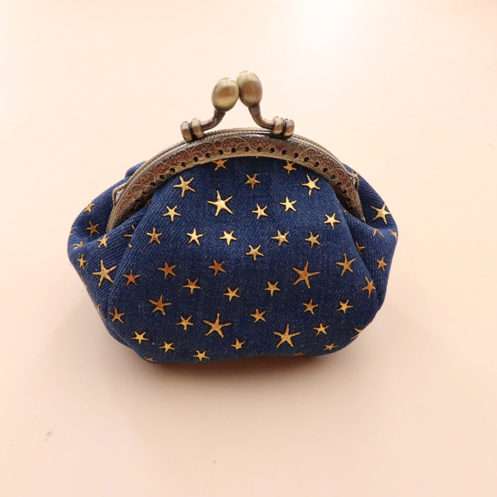 Women's Denim Cloth Vintage Handmade Small Finished Coin Purses