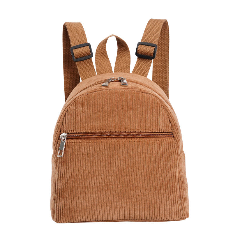 Women's Corduroy Solid Color Fashion Simple Backpacks