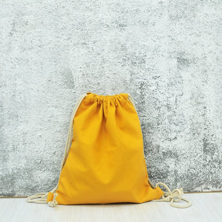 Women's Handmade Canvas Drawstring Blank Solid Color Backpacks