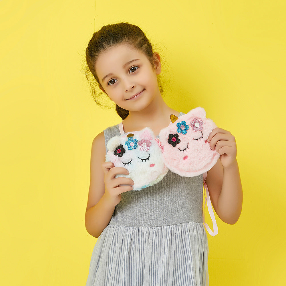 Porte-monnaie en peluche pour enfants, changement de dessin animé, mignon fardeau de fleurs