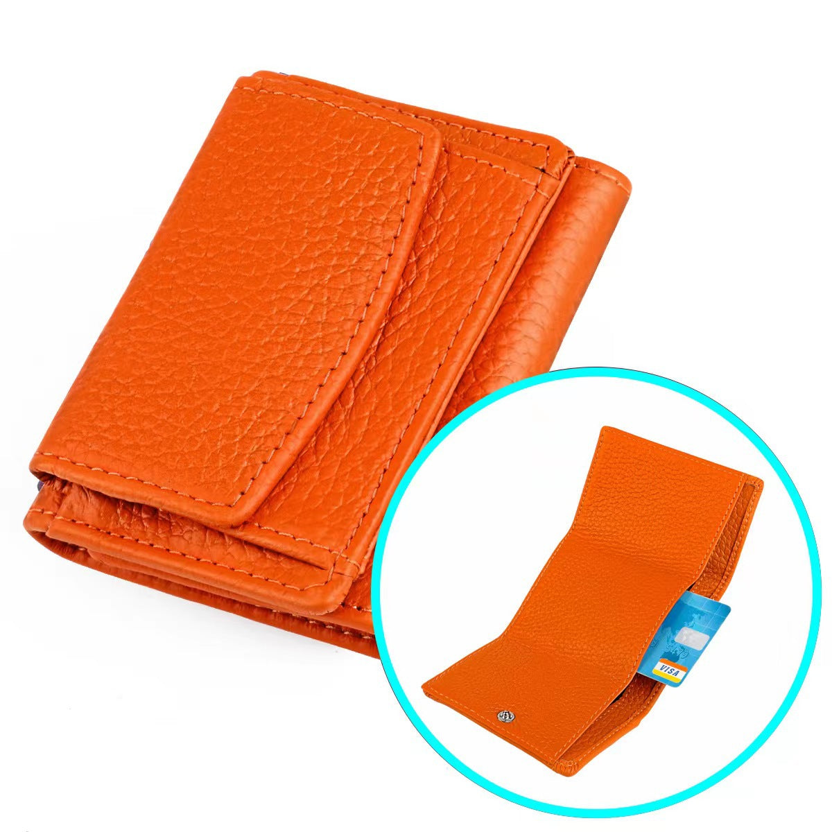 Women's Genuine Leather High-grade Mini Cowhide Pocket Coin Purses