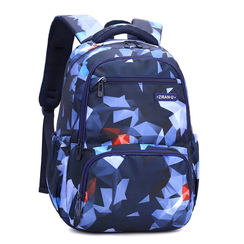 Natural Fish Fashion Boys Grade Printing Backpacks