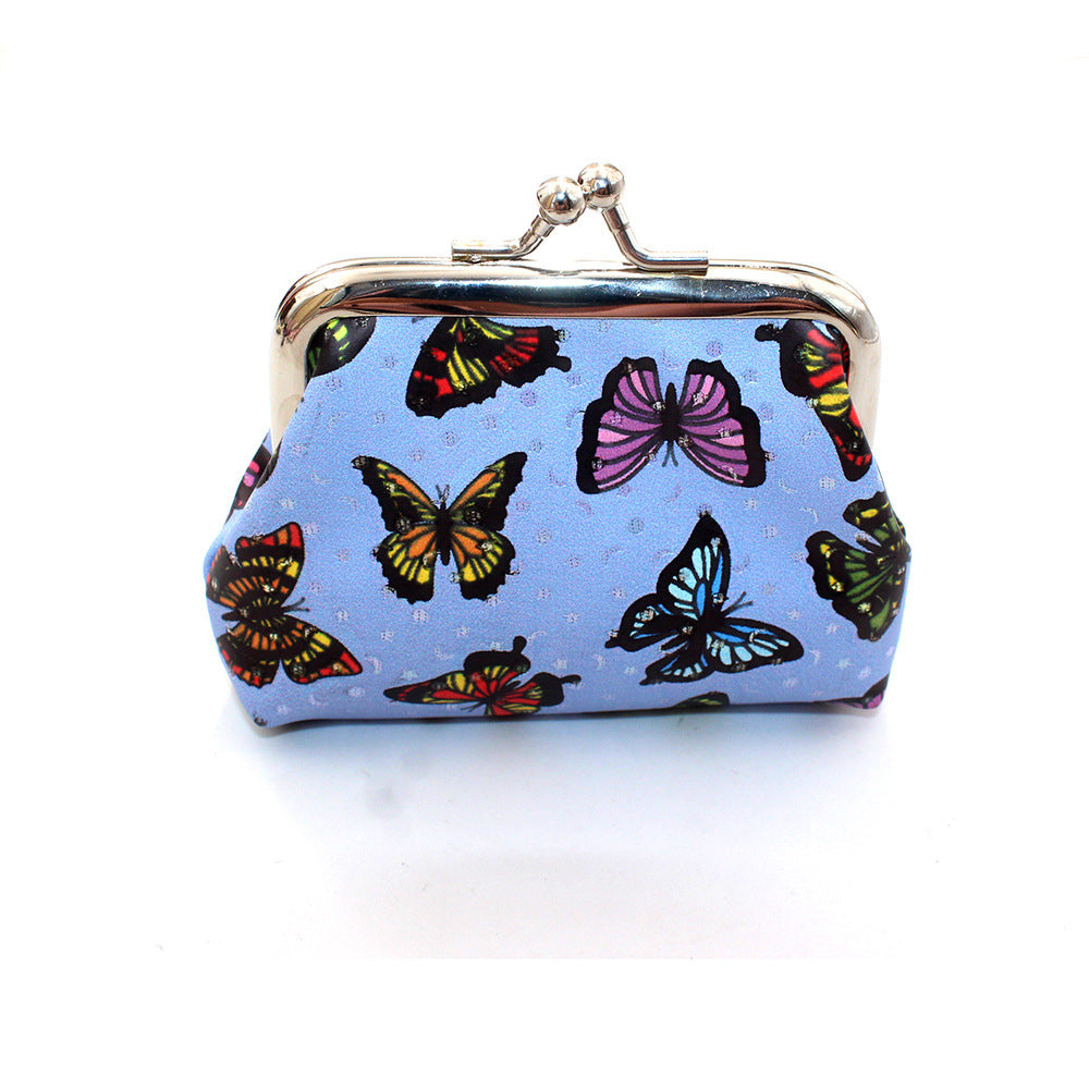 Cute Pocket Leather Butterfly Print Storage Coin Purses