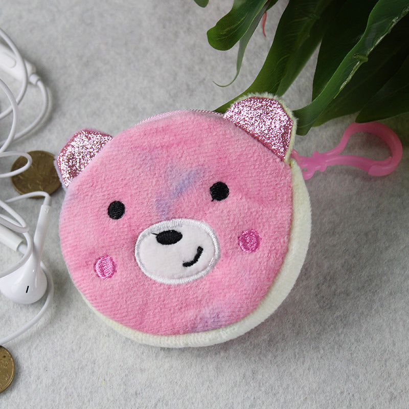 Unicorn Plush Cute Cartoon Ice Cream Color Round Coin Purses