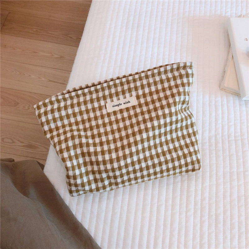 Storage Khaki Simple Graceful Clutch Large Cosmetic Bags