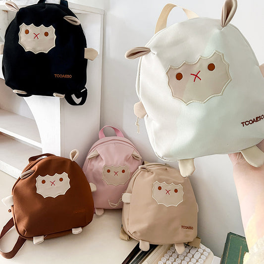 Children's Canvas Lamb Cute Cartoon Little Fashion Kindergarten School Bags