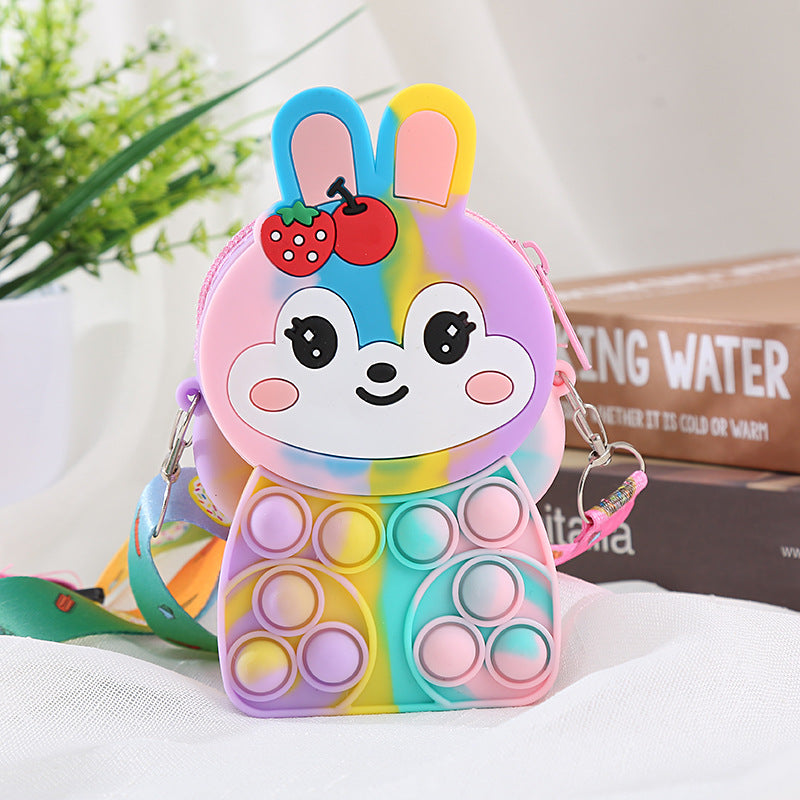 Porte-monnaie en Silicone pour enfants, lapin, rangement de gelée de bonbons, porte-monnaie à main