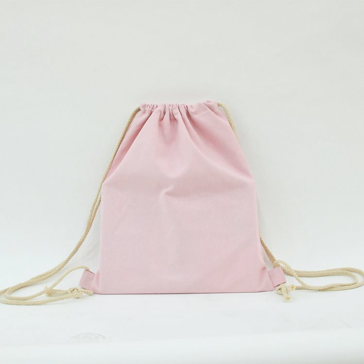 Women's Handmade Canvas Drawstring Blank Solid Color Backpacks