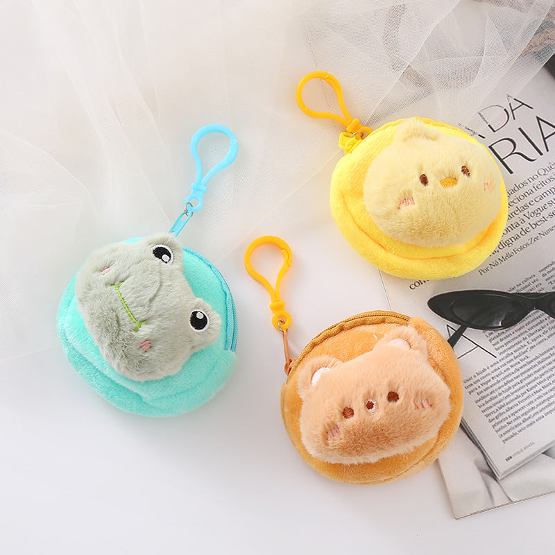 Women's Mini Earphone Cute Round Small Animal Pendant Car Purses