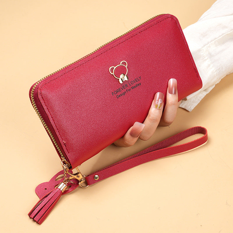 Long Bear Tassel Fashion Clutch Multifunctional Ladies Wallets