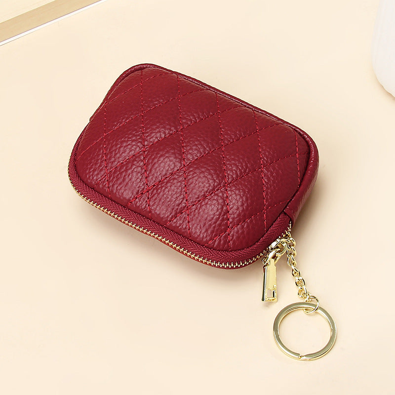 Women's First Layer Cowhide Zipper Small Fashion Coin Purses