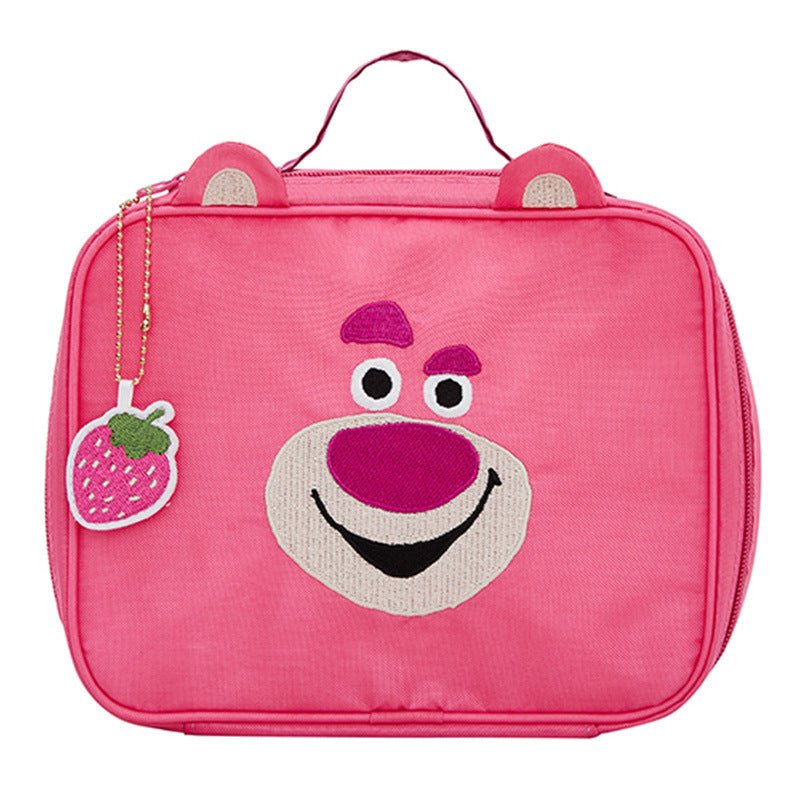 Strawberry Bear Three-eyed Alien Cute Portable Large Capacity Cosmetic Bags