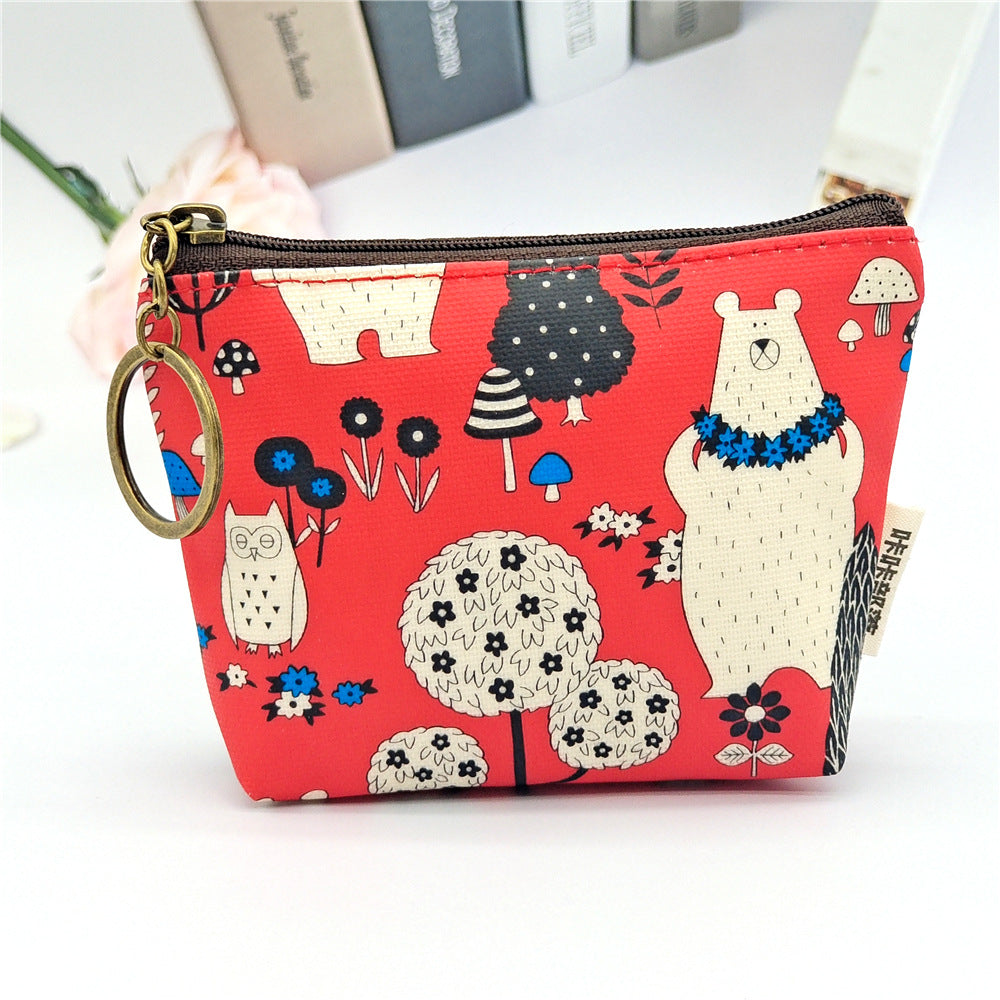 Women's Film Printed Cartoon Sier Sundries Storage Coin Purses