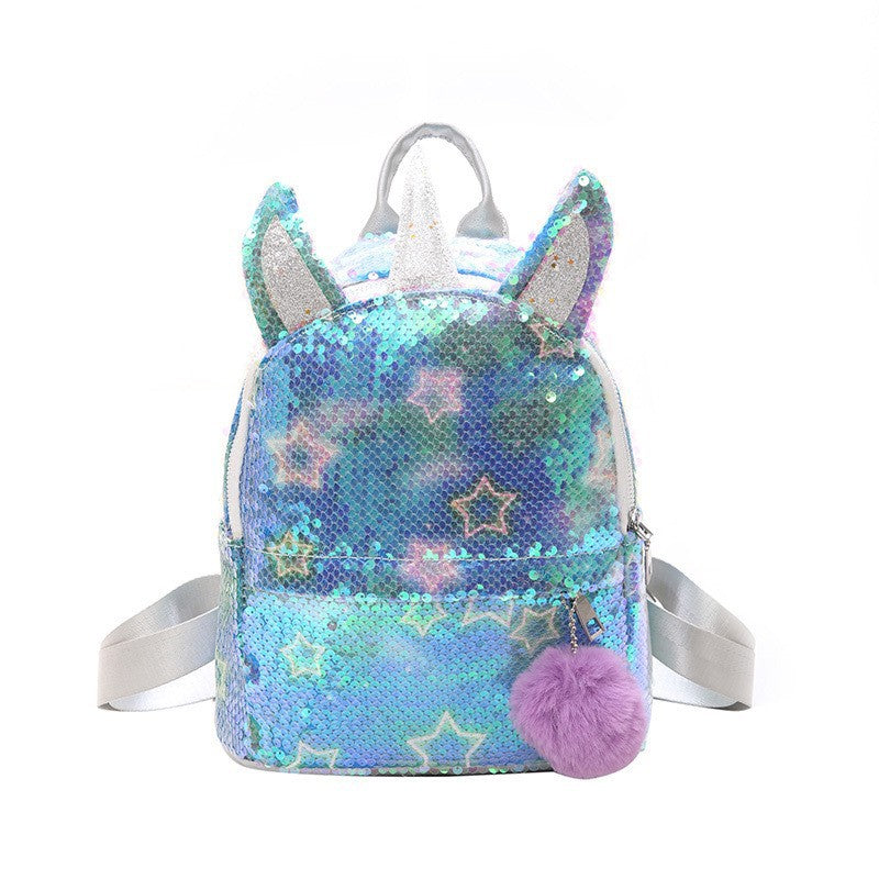 Women's & Children's & Colorful Cool Fur Ball Cute Backpacks