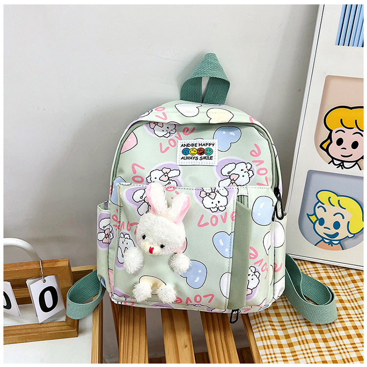 Children's Bunny Doll Primary Candy Color Large Children's Backpacks