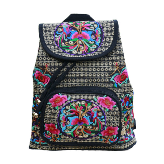 Women's Cool Ethnic Style Canvas Embroidered Backpacks