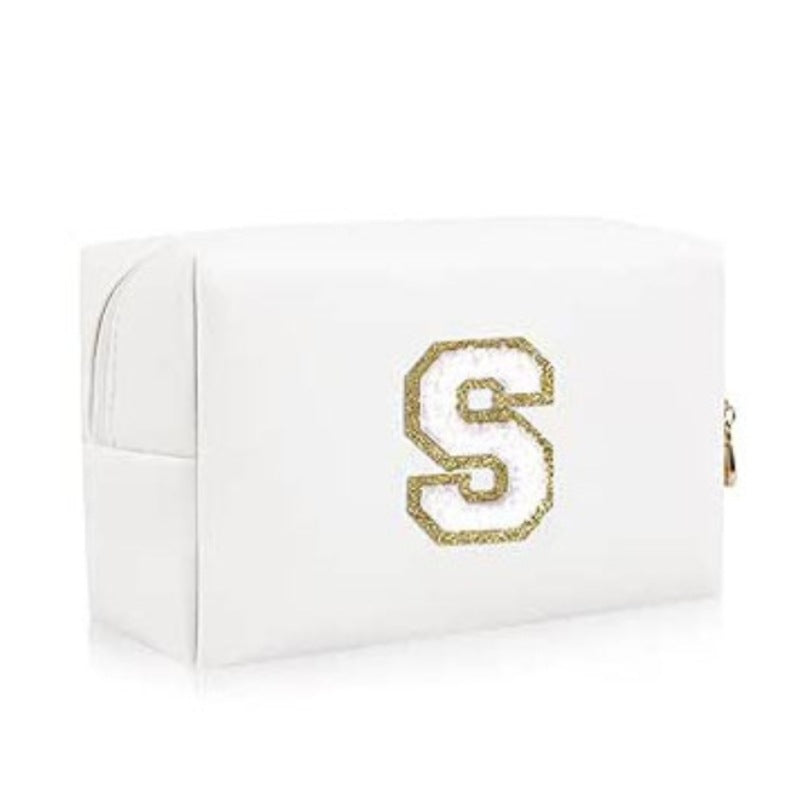 Single Lettered Make-up Embroidery Waterproof Storage Cosmetic Bags