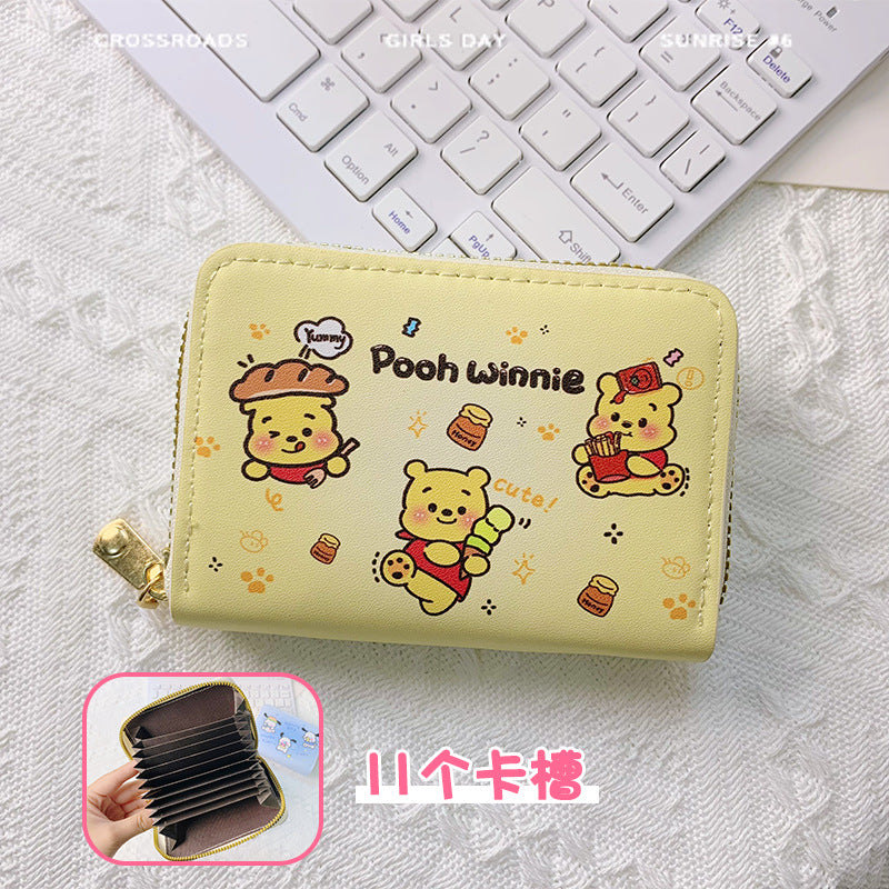 Female Cartoon Cute Heart Short Certificate Coin Purses