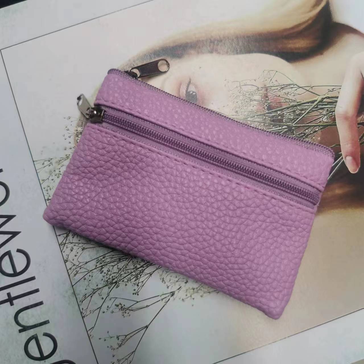 Mini pochette à fermeture éclair pour femmes, joli porte-monnaie de grand-mère