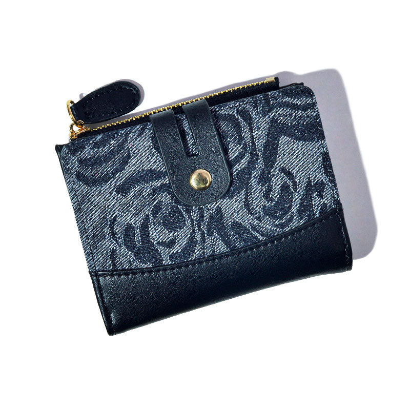 Women's Denim Pattern Korean Style Exquisite Practical Ladies Wallets