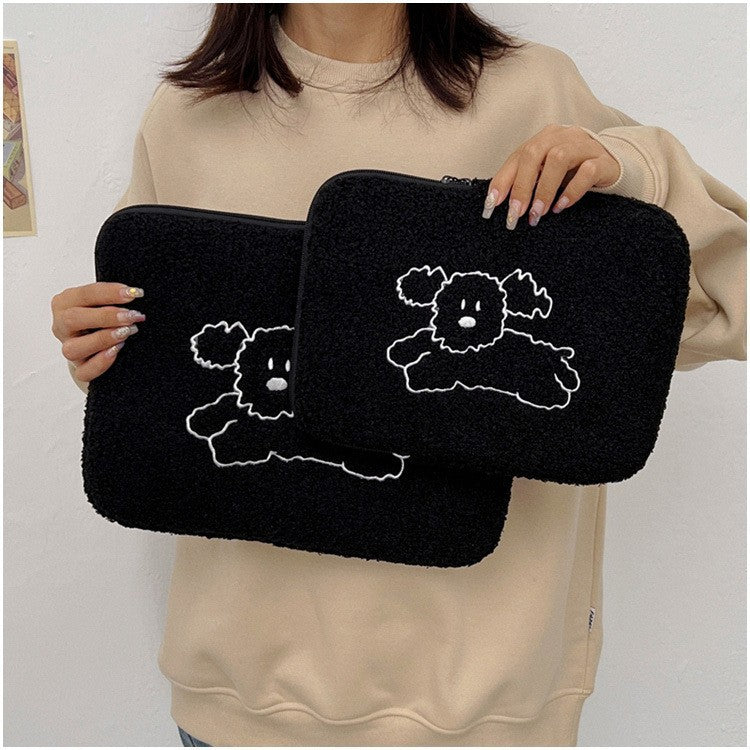 Liner Cute Embroidery Cartoon Plush Protective Tablet Bags